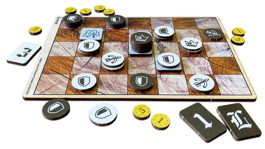 Lucrum two player board game in action